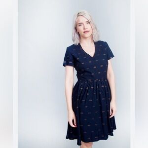JENNIFER GLASGOW Garmentory Yoko Dress blue short sleeve size small